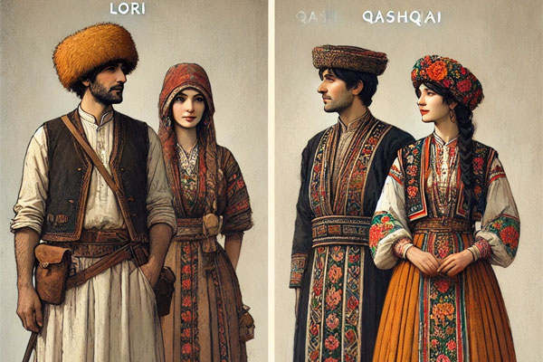 تفاوت لباس‌های لری و قشقایی